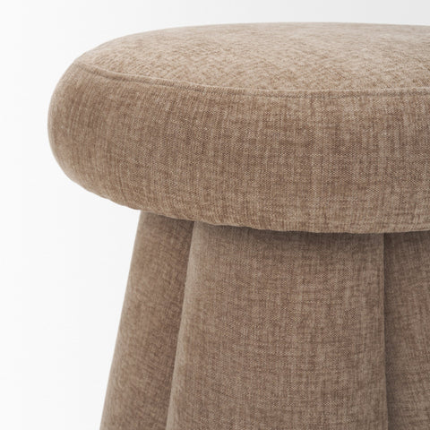 Oona Stonewashed Latte Fabric Ottoman - Mercana