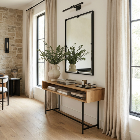 modern black wall mirror