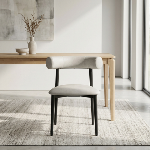 Barbara Limestone With Black Legs - Dining Chair Amisco (Set Of Two)