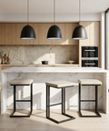 White Leather Counter Stool