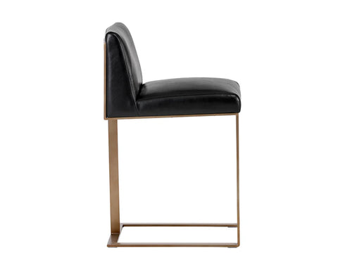 Dean Black With Antique Brass - Counter Chair Sunpan