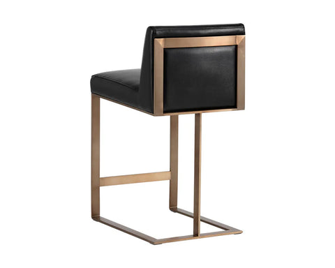 Dean Black With Antique Brass - Counter Chair Sunpan