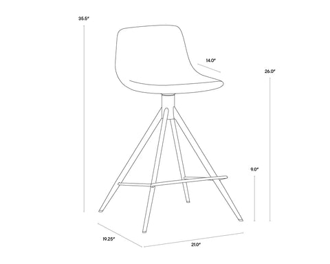 Andres Swivel - Counter Chair Sunpan