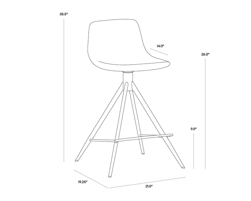 Andres Swivel - Counter Chair Sunpan