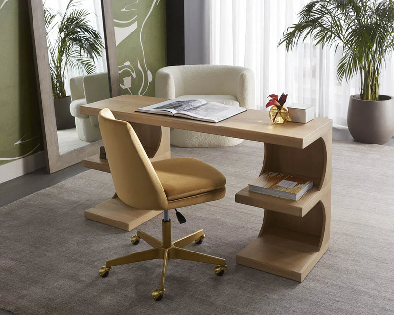 Catrine Rustic Oak - Desk Sunpan