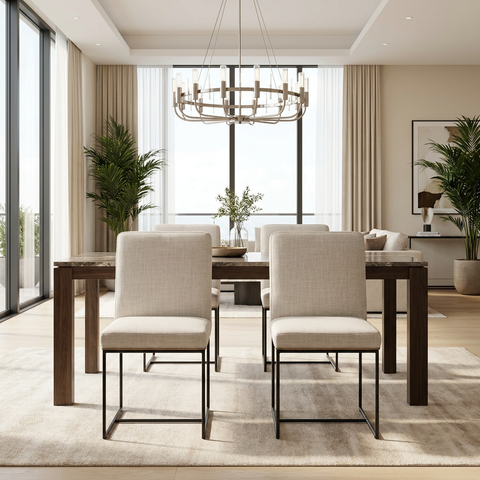 beige upholstered dining chair canada