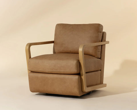 Castell Brown Swivel - Accent Chair Sunpan
