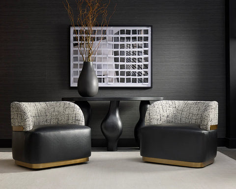 Brinda Black Swivel - Accent Chair Sunpan