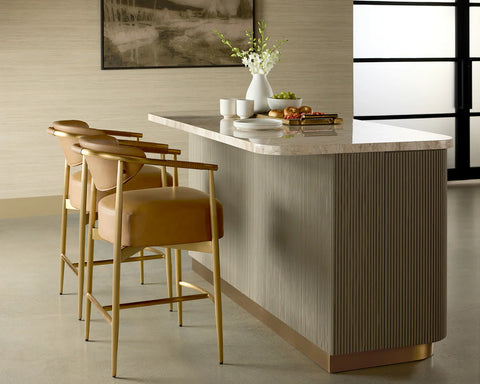 Helosie Cognac - Counter Chair Sunpan