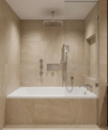 INABOX03 Polished Chrome 3-Way Non-Shared Thermostatic Shower Kit with Rectangular Rainhead and 3 Body Jets - Aquabrass