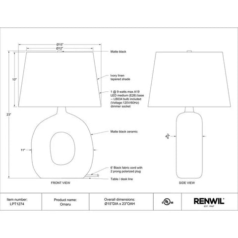 Omaru - Table Lamp Renwil