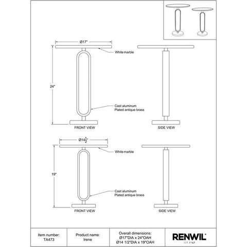 Irene - End Table Renwil (Set of Two)