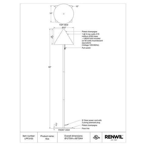 Kos - Floor Lamp Renwil