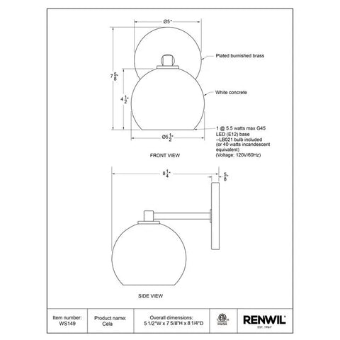 Cela - Renwil Wall Sconce