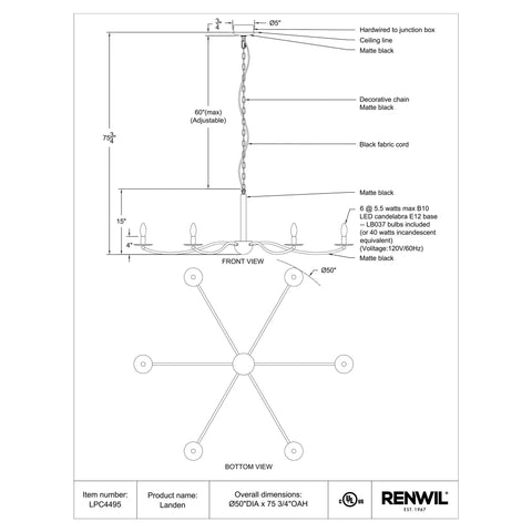 Landen - Ceiling Fixture Renwil