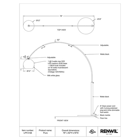 Pura - Floor Lamp Renwil