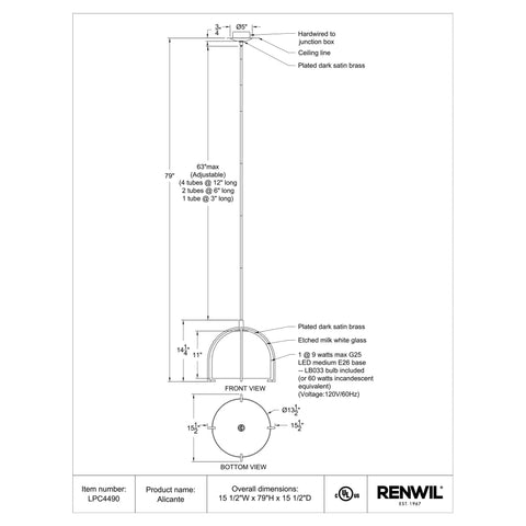 Alicante - Ceiling Fixture Renwil