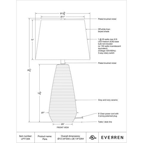 Pera - Table Lamp Renwil