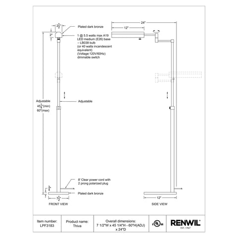 Thiva - Floor Lamp Renwil