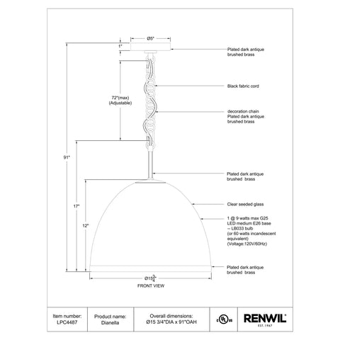 Dianella - Ceiling Fixture Renwil