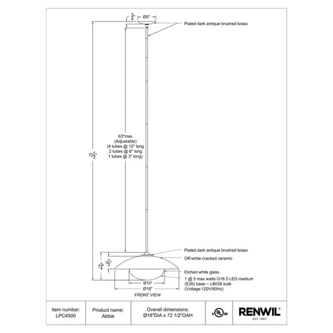 Abbie - Ceiling Fixture Renwil