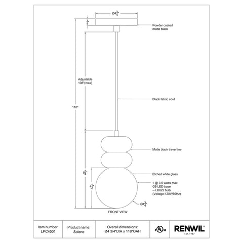 Solene - Ceiling Fixture Renwil