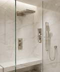 MiamiBox04G Polished Nickel 3-Way Non-Shared Thermostatic Shower Kit with Dual-Function Aquasheet Rainhead - Aquabrass