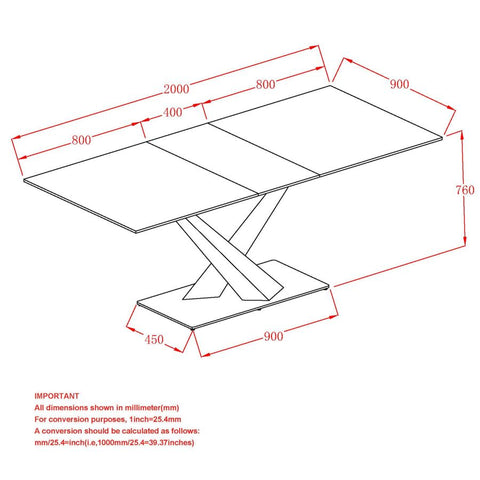 Julius White Extension - Dining Table