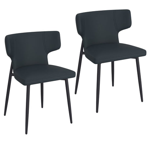 Olis Black Faux Leather - Dining Chair WW (Set Of Two)