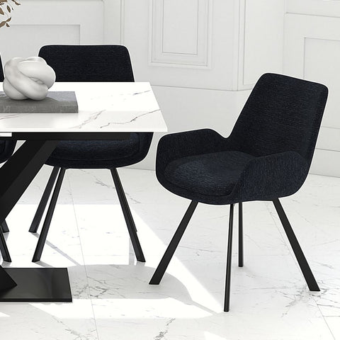 Signy Swivel Black - Dining Chair WW (Set Of Two)