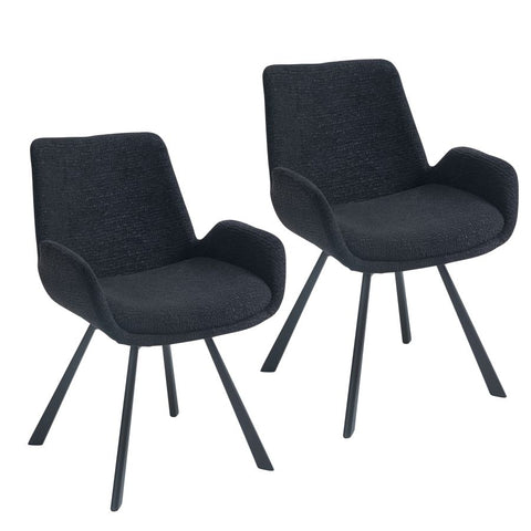 Signy Swivel Black - Dining Chair WW (Set Of Two)