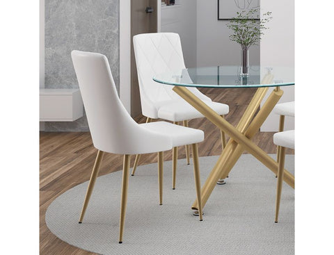 Antoine White Faux Leather -Dining Chair WW (Set Of Two)