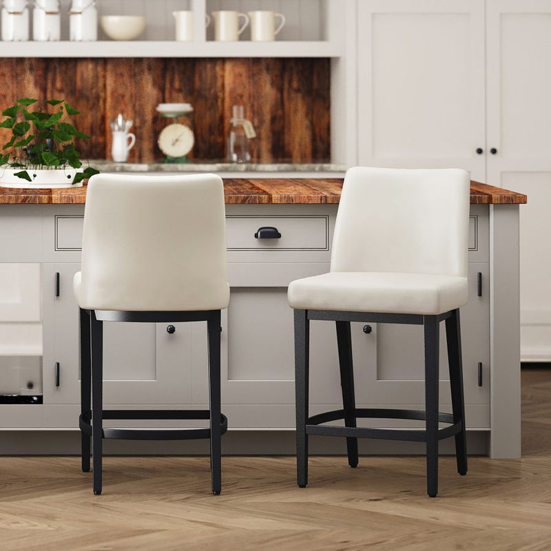 Jace Beige With Black Legs - Counter Chair WW (Set Of Two)