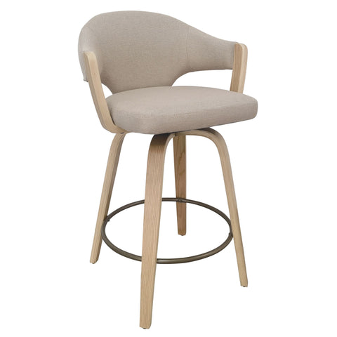 Freya Toffee Natural - Counter Chair WW (Set Of Two)