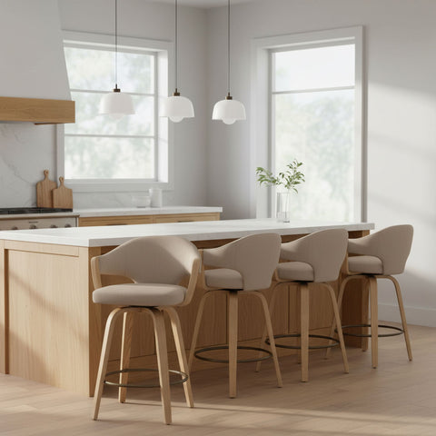 Freya Toffee Natural - Counter Chair WW (Set Of Two)