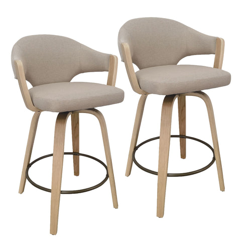 Freya Toffee Natural - Counter Chair WW (Set Of Two)