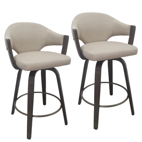 Freya Toffee With Walnut - Counter Chair WW (Set Of Two)