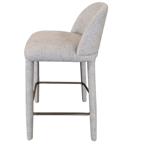 Gray textured bar stool on a white background