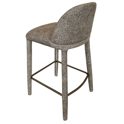 Bar stool with textured backrest and seat on a white background
