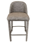 Gray textured bar stool on a white background