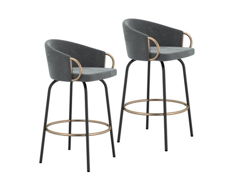 Lavo Grey - Counter Chair WW (Set Of Two)