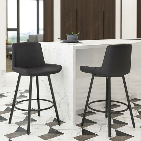 Fern Charcoal - Counter Chair WW (Set Of Two)