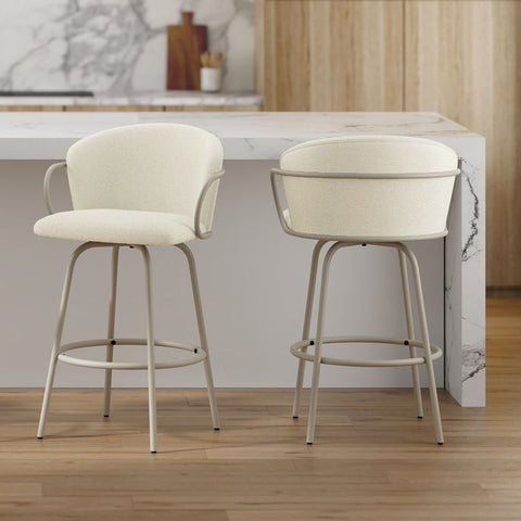 Kalani Beige - Counter Chair WW (Set Of Two)