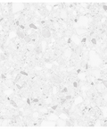 White terrazzo pattern with small specks on a white background
