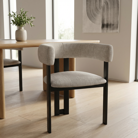 Clarissa Sleet With Black Legs - Dining Chair Amisco