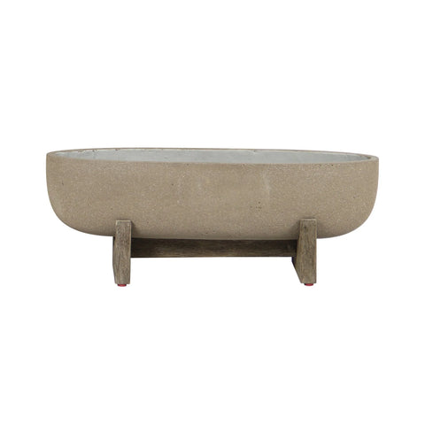 Patio Oval Standing Pot (Brown Stone) -Planter