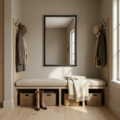 modern black wall mirror