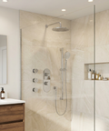 ShowerBox03 Polished Chrome 3-Way Shared Thermostatic Shower Kit with 3 Body Jets - Aquabrass