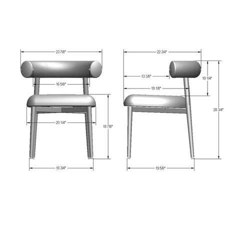 Barbara Whisper With Black Legs - Dining Chair Amisco (Set Of Two)
