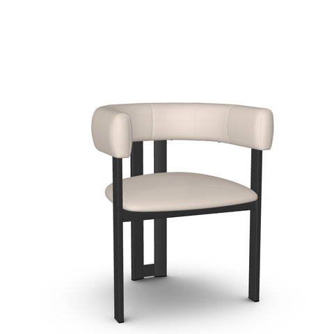 Clarissa Oyster With Black Legs - Dining Chair Amisco